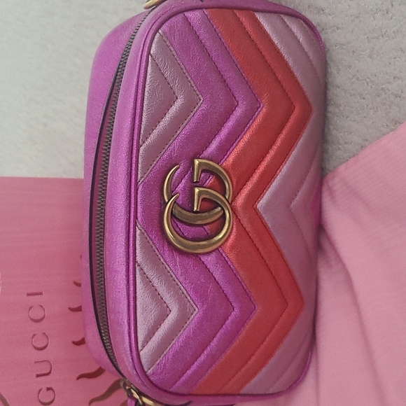 Gucci Calfskin Metallic GG Marmont Limited Edition Holiday 2018 Multicolor Bag - Picture 2 of 7